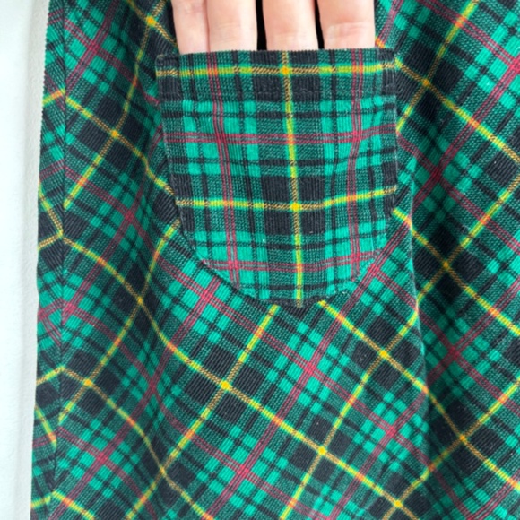 VTG 90s Gymboree Rainbow Tag Corduroy Plaid Dress 2-3 Y Tartan Preppy Christmas - Picture 2 of 7